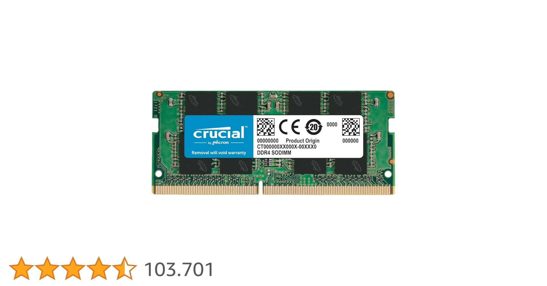 Crucial RAM DDR4 16GB 3200MHz SODIMM CL22, Memoria per PC Laptop/Notebook, Mini PC (o 2933MHz / 2666MHz) - CT16G4SFRA32A Crucial RAM DDR4 16GB 3200MHz SODIMM CL22, Memoria per PC Laptop/Notebook, Mini PC (o 2933MHz / 2666MHz) - CT16G4SFRA32A