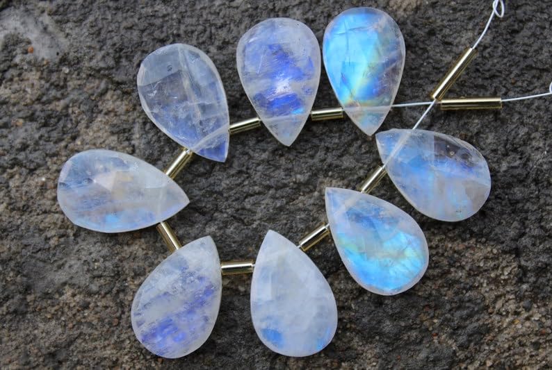 Perles de pierre de lune naturelle facettée 14x22mm pour réparer vos colliers