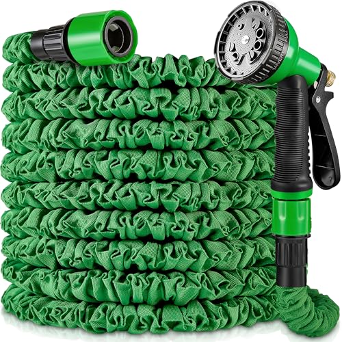 150 ft Expandable Garden Hose - Heavy Duty Expanding Water Hoses with 10 Spray Nozzle - Retractable Flexible Never Kink & Tangle Car Washing Pipe for Yard Outdoor