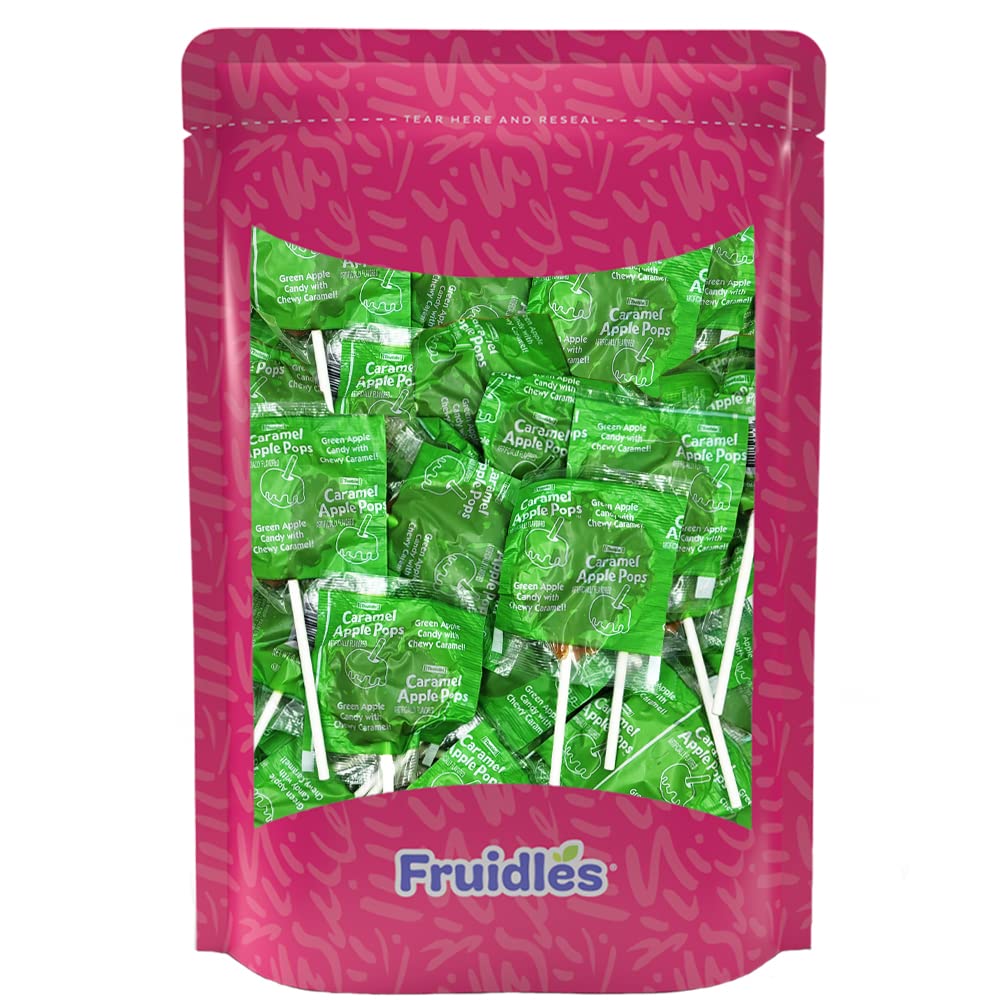 Fruidles Tootsie Caramel Apple Pops Lollipops Suckers, Kosher Certified Dairy, Individually Wrapped (48-Pack)