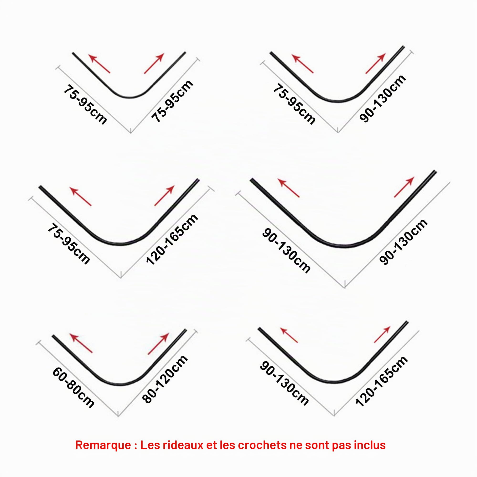 Barre Rideau De Cabine D'essayage en Forme De L, Tringles À Rideaux Extensibles en Acier Inoxydable, Tringles Rideaux Incurvées sans Perçage pour La Protection De La Vie Privée