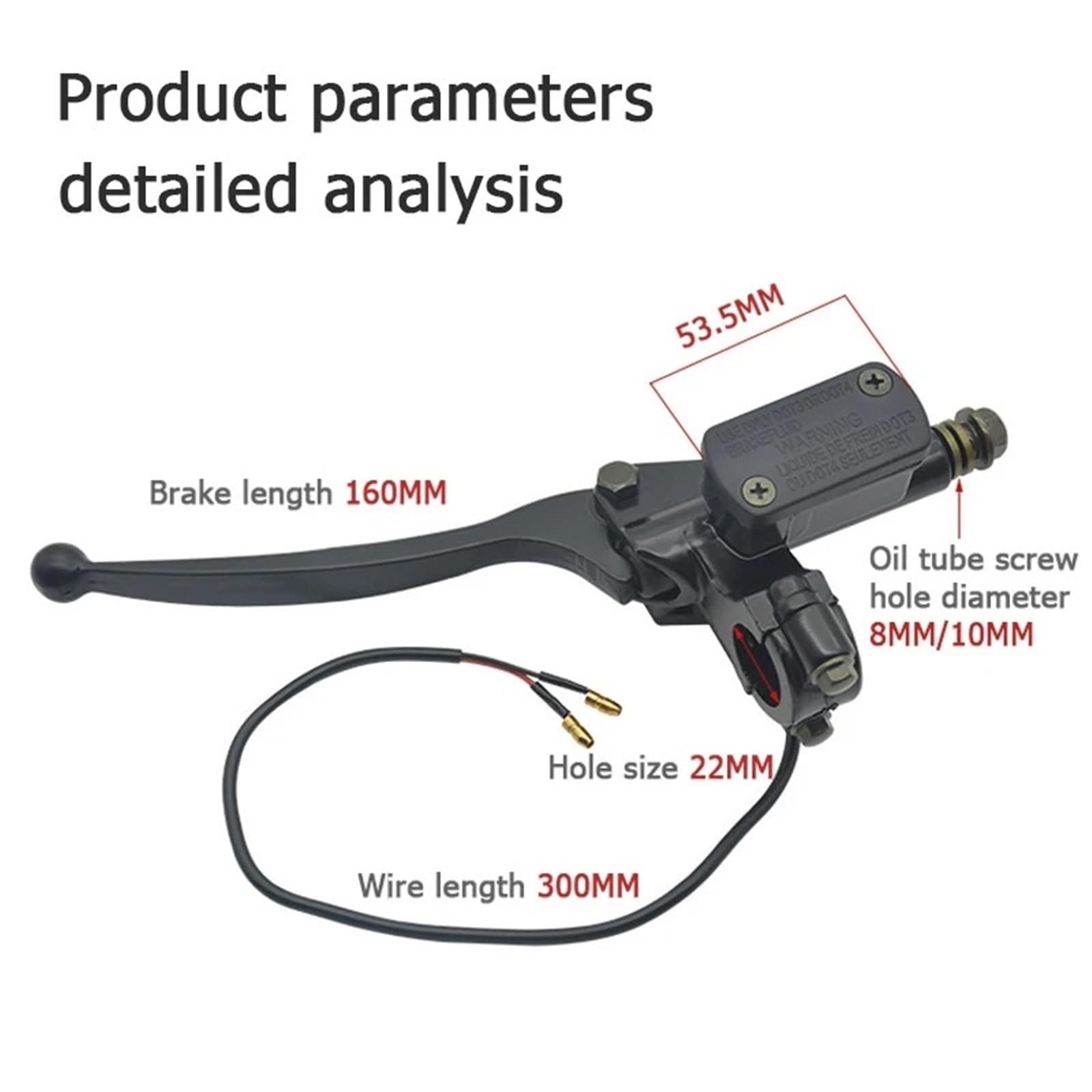 dźwignie sprzęgła motocykla Pompa hamulcowa motocykla przednia pompa główna dźwignia hydrauliczna pasuje do skutera Dirt Pit Bike ATV Quad Moto części wyposażenia(8MM Black pair)