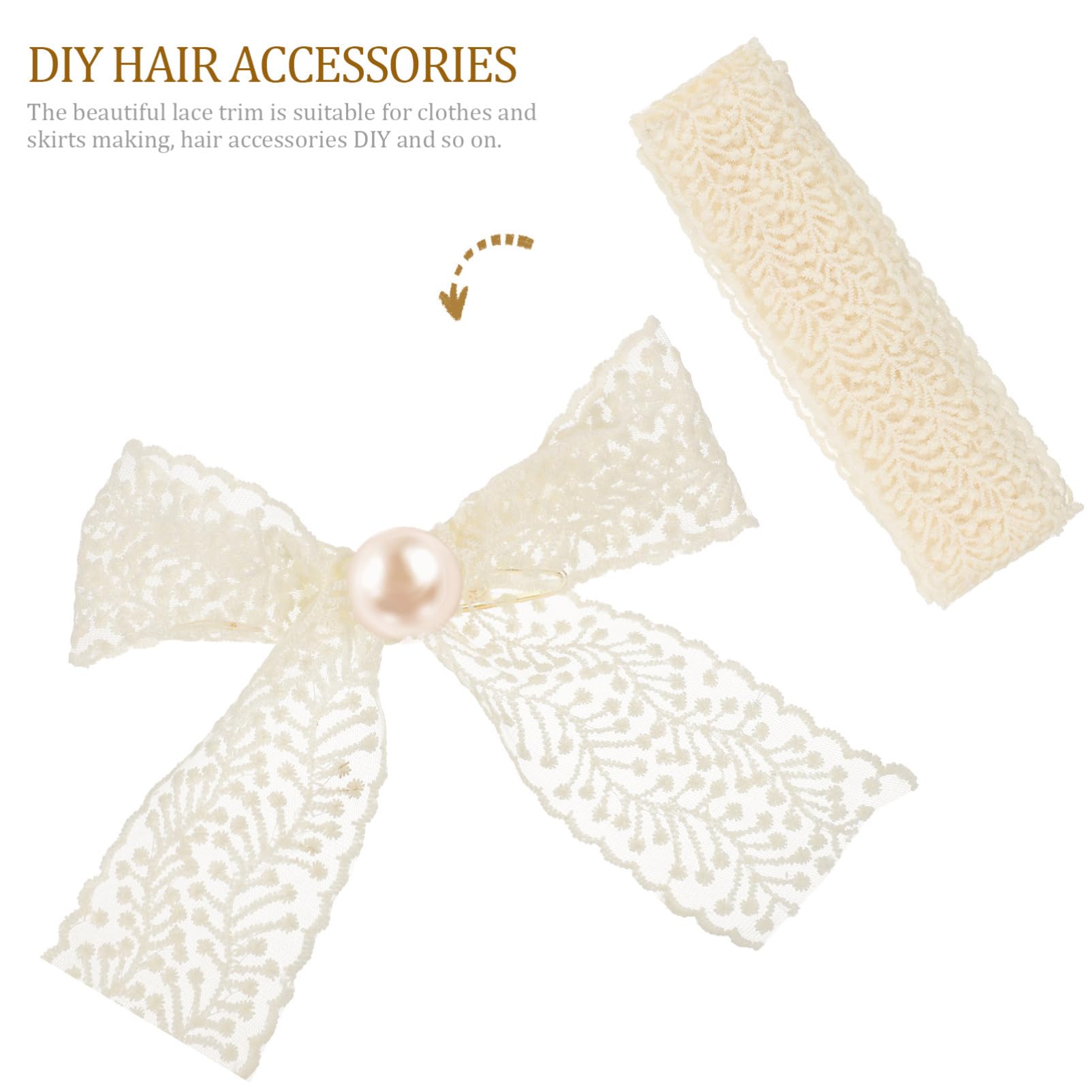 NUOBESTY 4rollos Cinta De Encaje Para Manualidades De Ribete Decorativo Para y Accesorios De Pelo Material De Encaje Elegante y