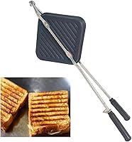 Vista 7 de Sandwichera Estufa de gas Top Grill Tostadora Parrilla Sandwich Maker Parrilla de doble cara Pan Panini Press Hot Pan Breakfas Pan Snacks Maker