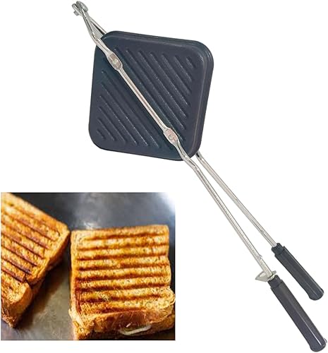 Miniatura 7 de Sandwichera Estufa de gas Top Grill Tostadora Parrilla Sandwich Maker Parrilla de doble cara Pan Panini Press Hot Pan Breakfas Pan Snacks Maker
