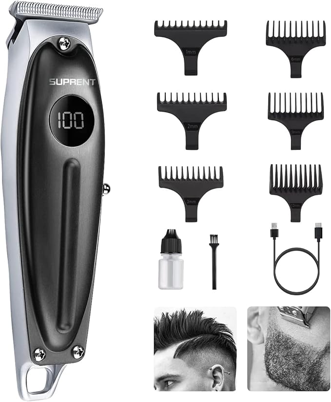 SUPRENT Men's Hair Clipper, Professional Beard Clipper, Rechargeable ...