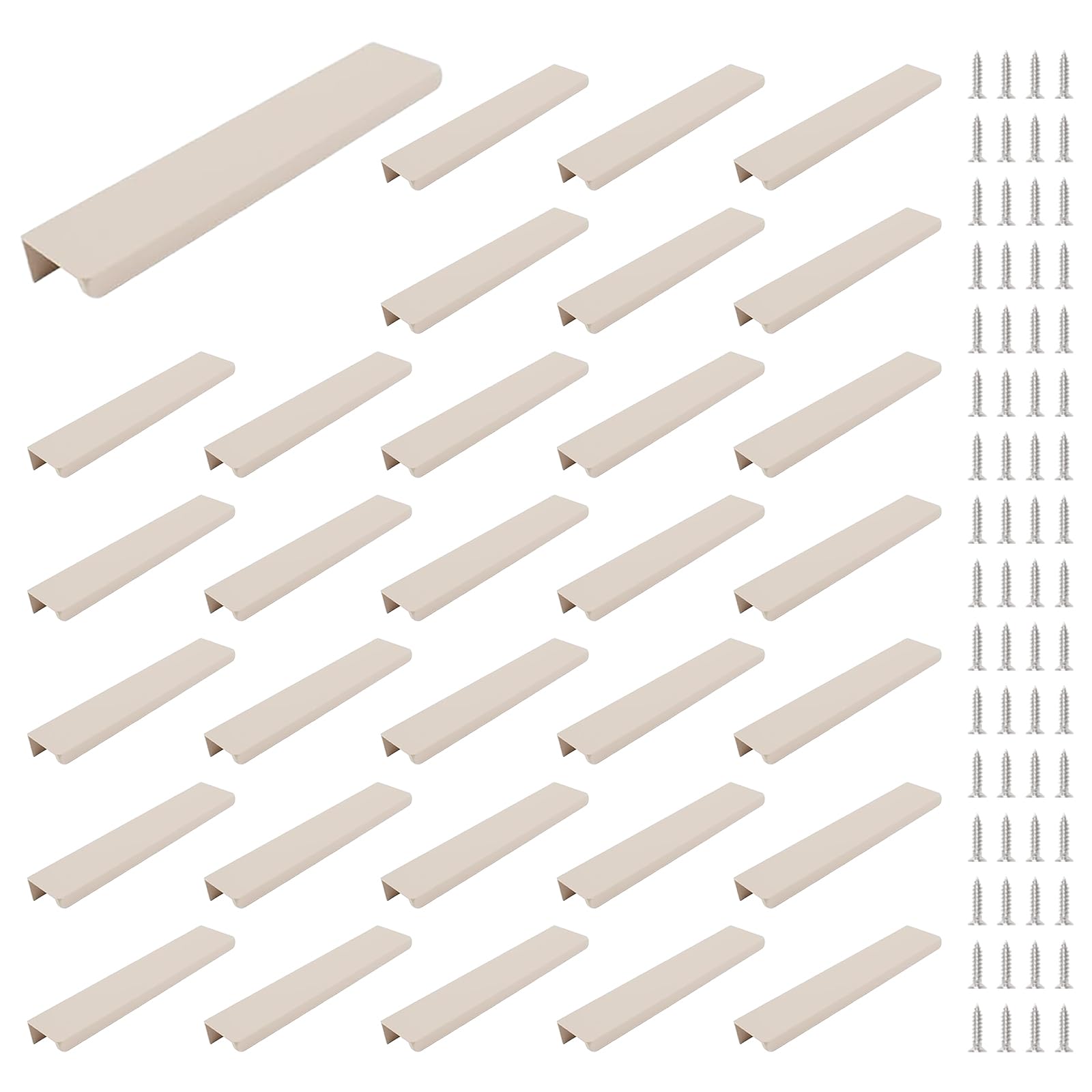 MOROBOR Finger Edge Pull, 32pcs Concealed Modern Drawer Handle Right Angle Aluminum Alloy Invisible Wardrobe Handles for Cabinet Hardware Drawer,150mm/Cashmere Gray — image 1