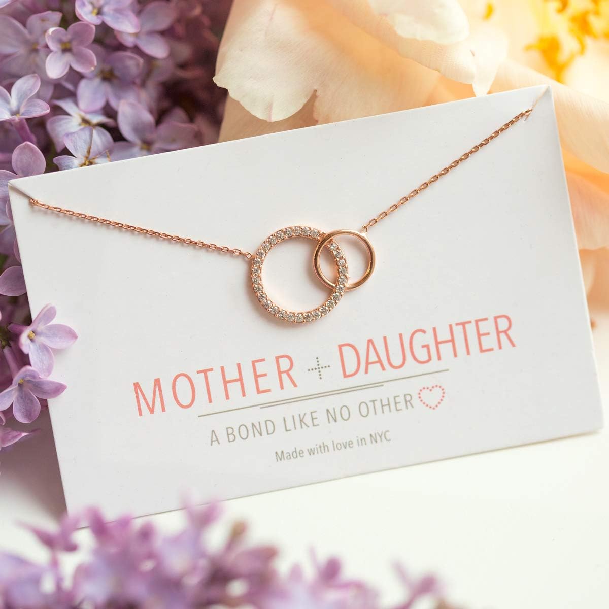 A+O Gifts for Mom, Mother Daughter Gift - Interlocking Circle Necklace OR Bracelet