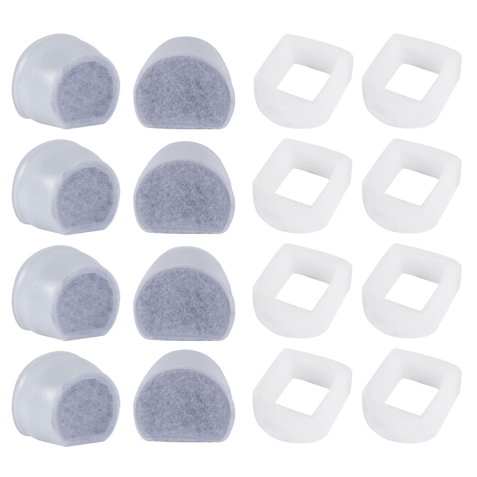 Cat Water Fountain Filter, Pre-Sponge Pet Fountain Filter & Replacement Carbon Filters Fit for Petsafe for Drinkwell Fountain-Gallon Avalon Pagoda Seascape Seaside Pet Fountains 8+8Pack