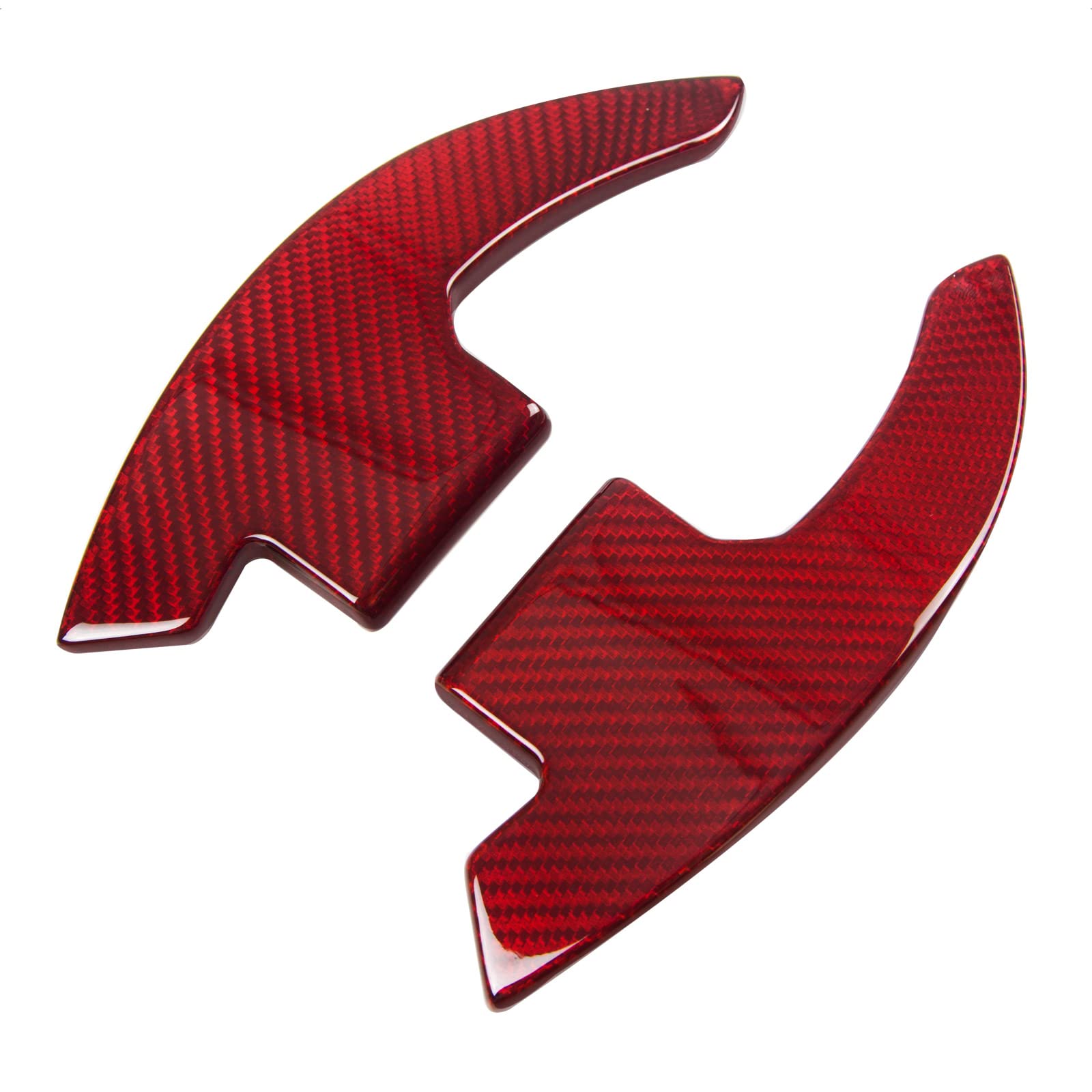 SK CUSTOM Steering Wheel Accessories Shift Paddle Shifter Extension Red Carbon Fiber Trim Cover compatible with FORD MUSTANG 2015 2016 2017 2018 2019 2020 2021