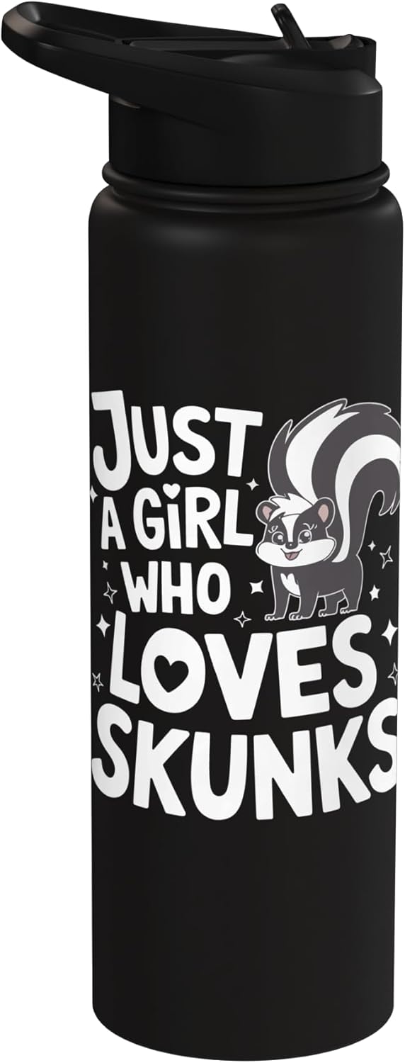 Skunk Just A Girl Who Loves Skunks Stainless Steel Insulated Water Bottle