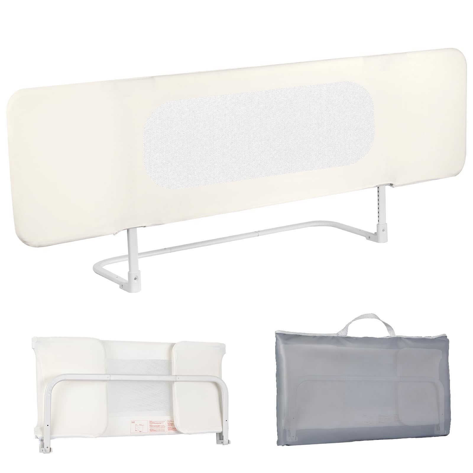 eSynic Universal Fold Down Toddler Bed Guard 150x41CM 90° Portable Child Bed Rail I/L/U-Shaped Anti-Fall Travel Bed Guard Bed Barrier for Toddler Bases Cot Up to King Size Bed