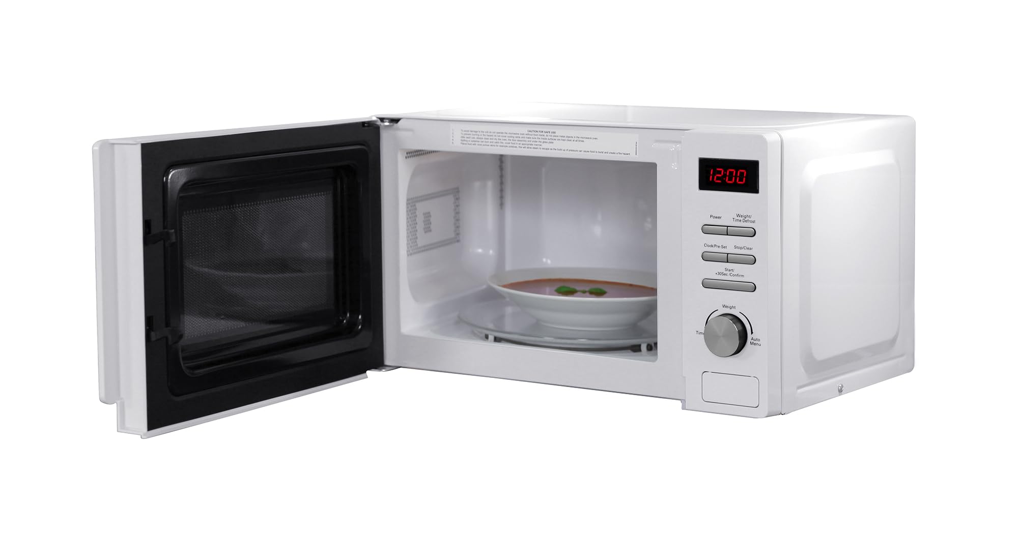 Russell Hobbs RHM2079A Digitale Solo-Mikrowelle 20 L 800 W 5 Leistungsstufen automatisches Auftauen 8 Kochmenüs Uhr Timer Weiß