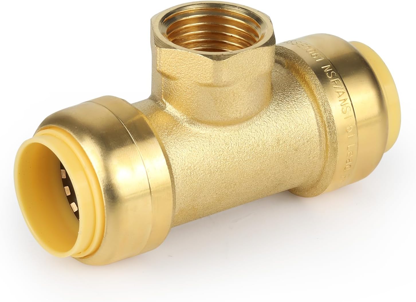 (2 Pack) EFIELD Female Tee 3/4"x3/4"x3/4" Push Fit Female Plumbing Tee,Brass Fitting No Lead For Copper Pex CPVC,(PF221)