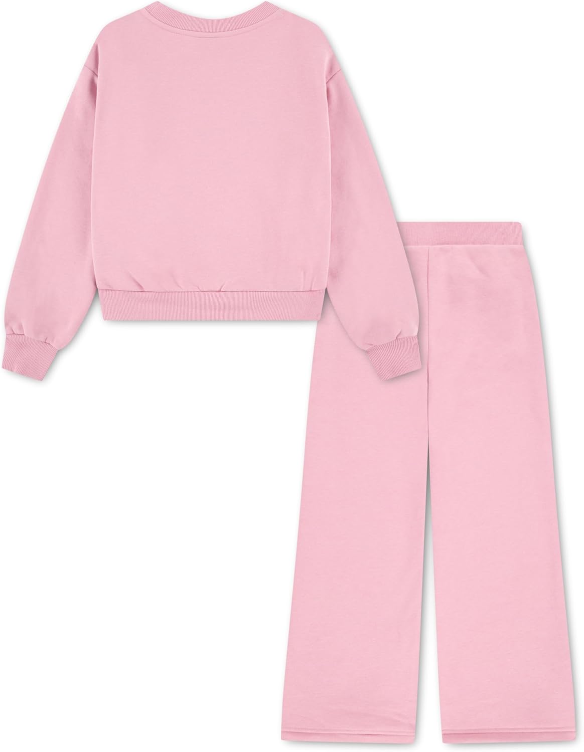 Converse Girls' Fleece Crewneck Sweatshirt and Flare Pant 2-Piece Outfit Set - Image 4