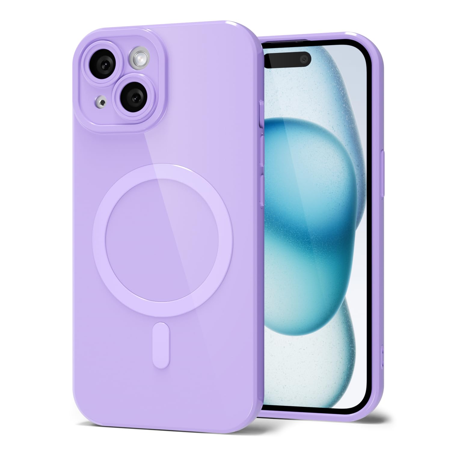 Coque silicone iPhone 15 Plus magnétique protectrice transparente pour fille - 8