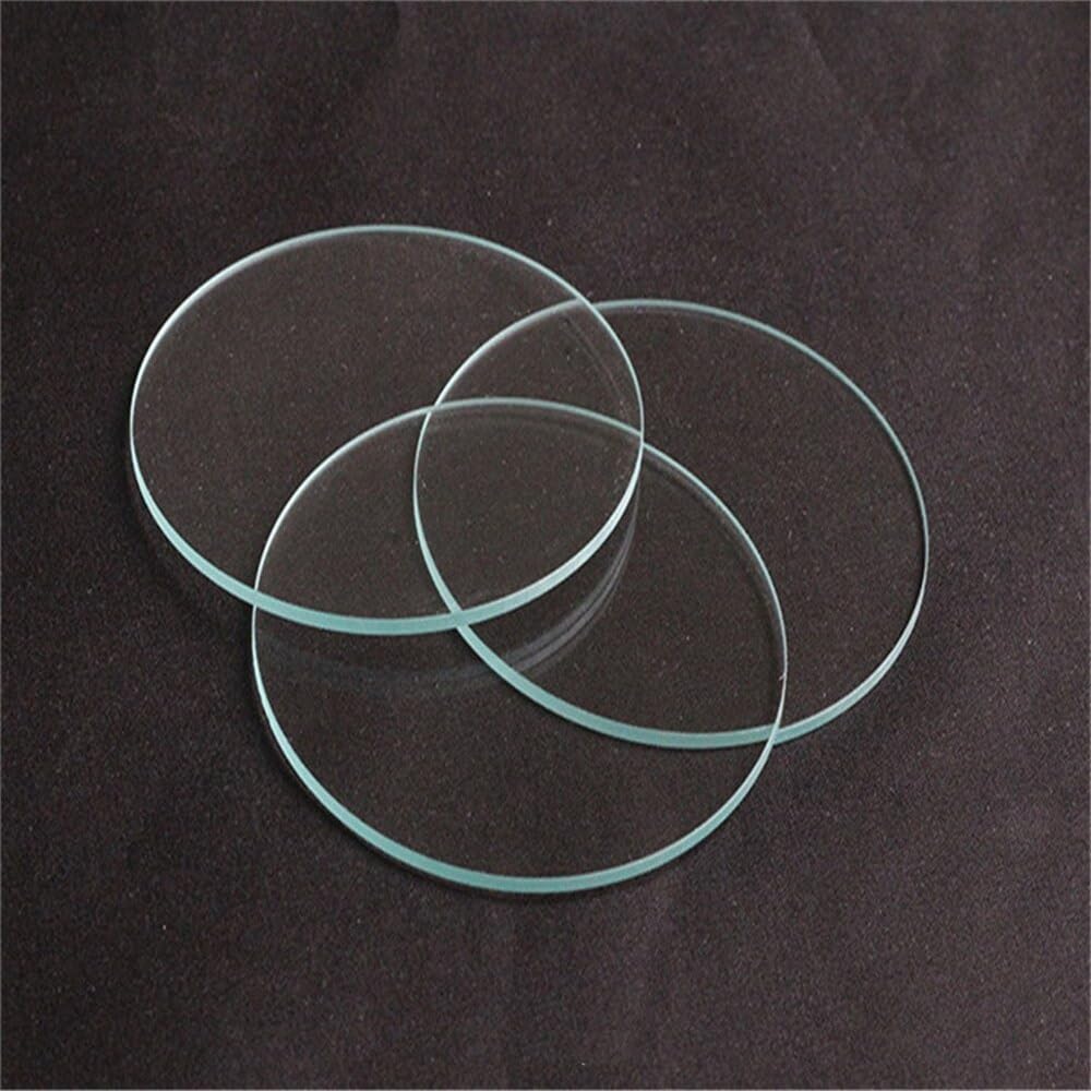 Runde Flachglaslinse 28mm (1-1,8mm) – 98% Transmission – Für Taschenlampen & Glühbirnen – GatherTOOL