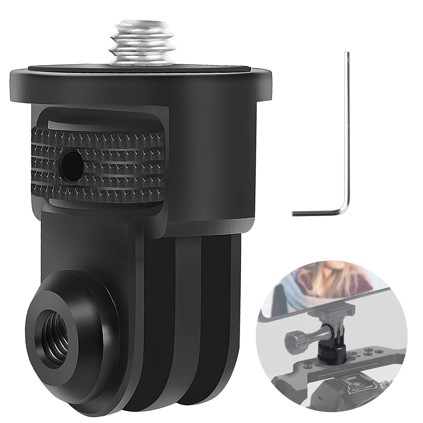 2-tlg. Aluminium Kamera Adapter - Drehbar Für GoPro, Sony & Mehr