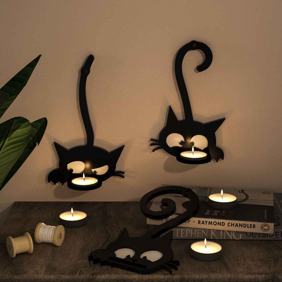 3Pcs Cat Silicone Molds Animal Epoxy Resin Candle Soap Molds, for DIY Crafts Candle Holder Mold, Party, Home Decor