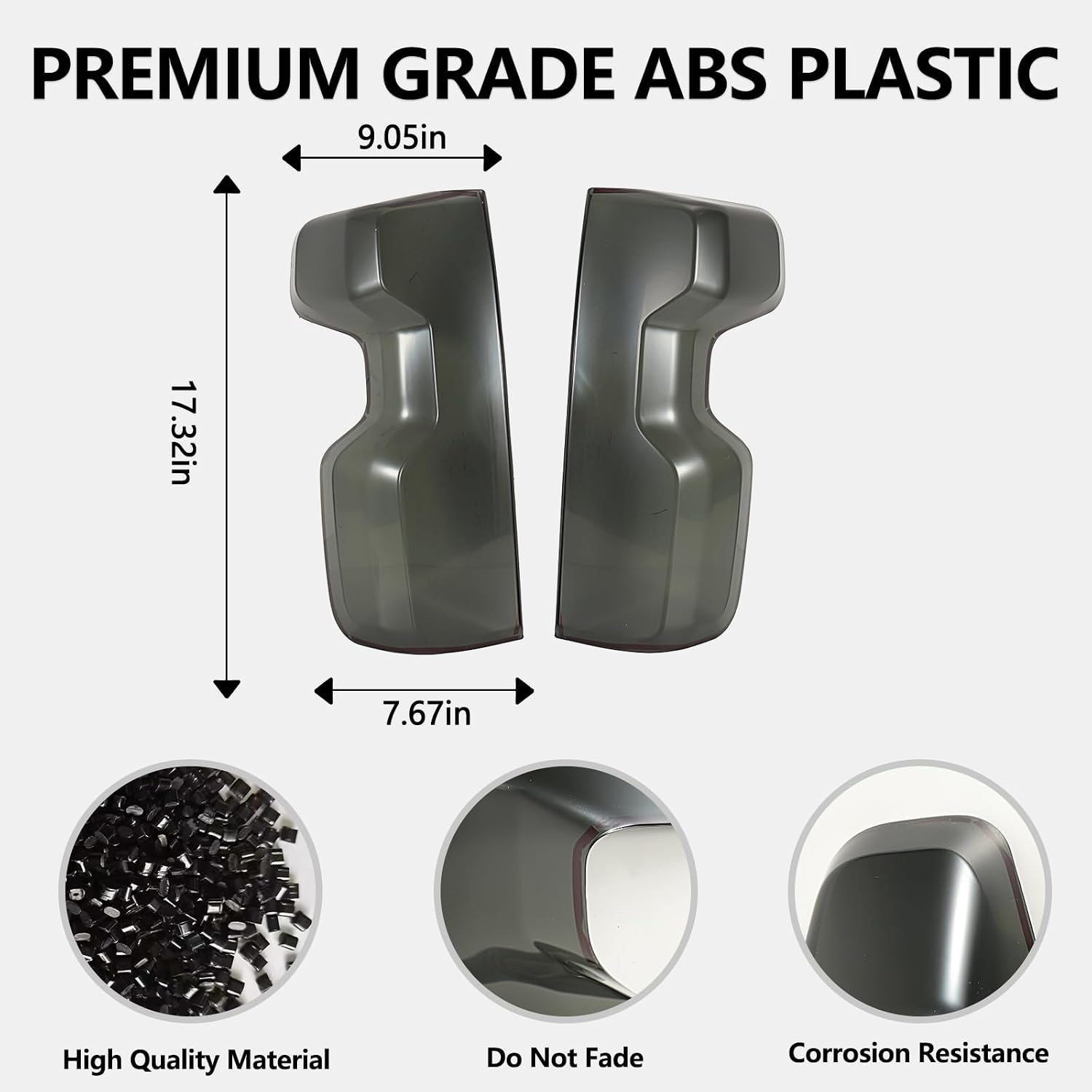 GearUp Tail Light Lamp Cover Compatible with Chevrolet Silverado 2022 2023 2024 2025 Tail Light Frame Bezels Decoration(Smoked Black)