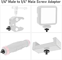 Vista 4 de Adaptador de tornillo de trípode roscado macho de 1/4 pulgadas a macho de 1/4 pulgadas, convertidor de rosca de montaje estándar para montaje