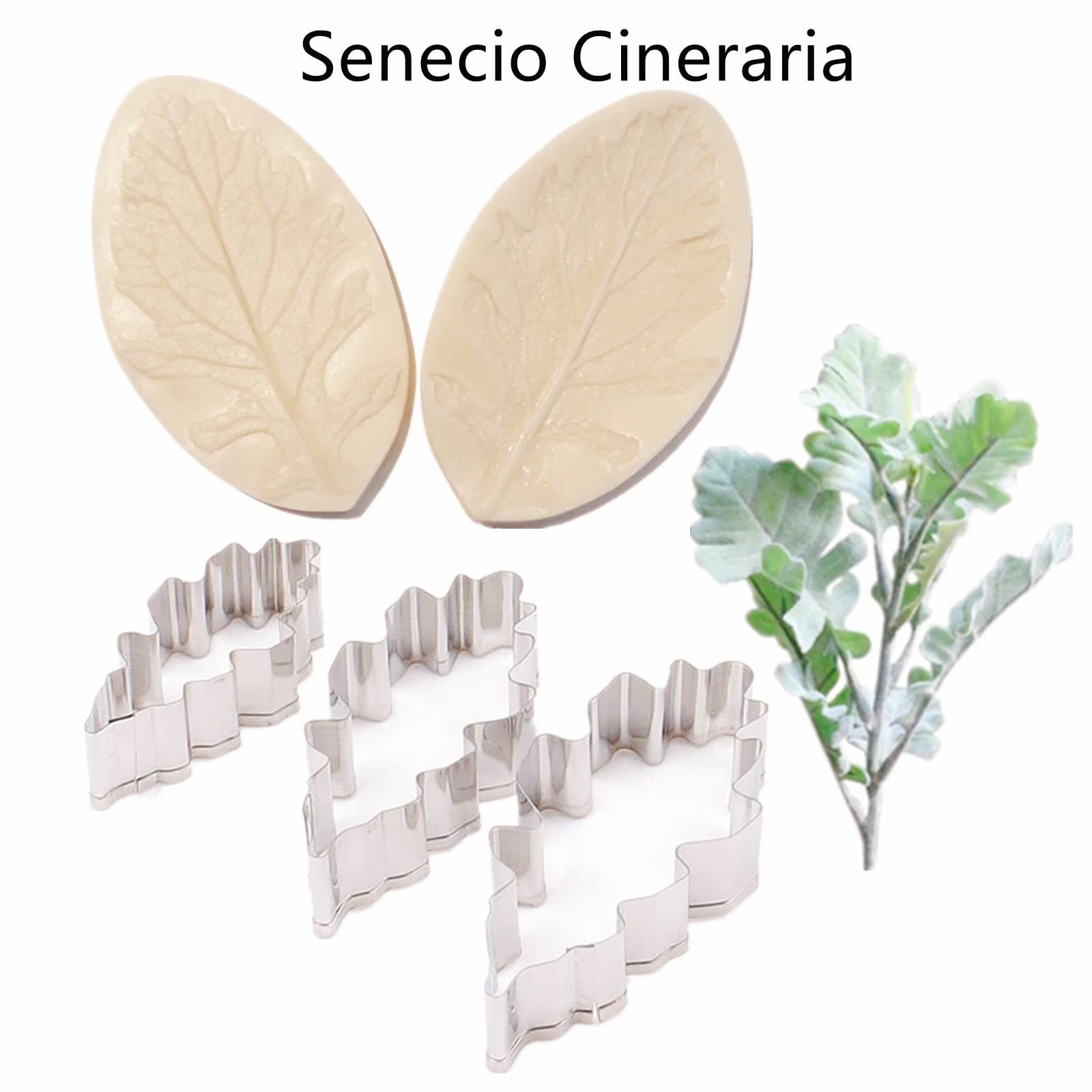 Molde de silicona con forma de flor de gumpaste y cortador de galletas de acero inoxidable para decoración de tartas de boda, cumpleaños