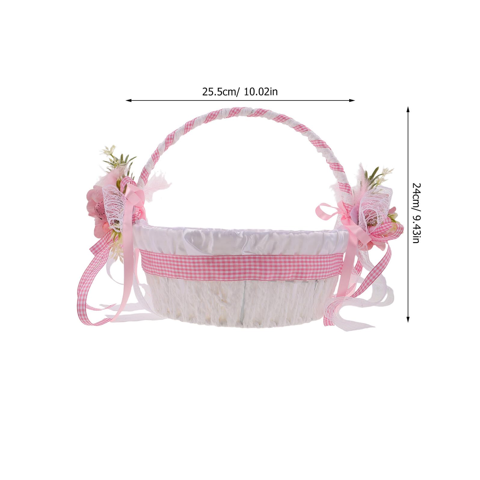 Gatuida Blumenkorb für Blumenmädchen Handgewebter Hochzeitskorb mit Großzügigem Stauraum Rosa Osterkorb für Süßigkeiten und Gastgeschenke