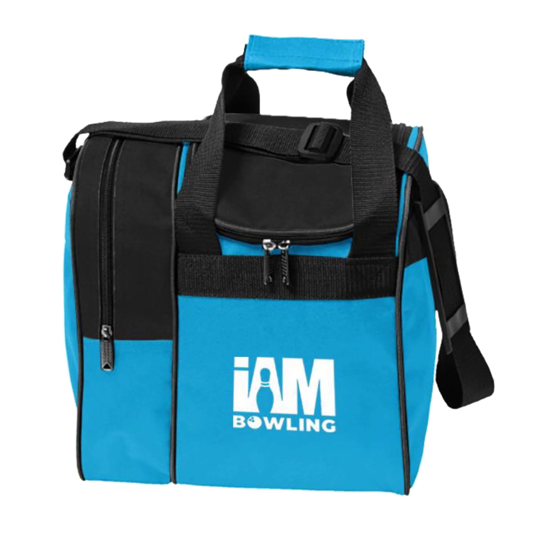 Logo Infusion Bowling Ball Bag with Shoe Compartment, Holds up to Size 11 Shoes and one bowling ball, Aqua Blue