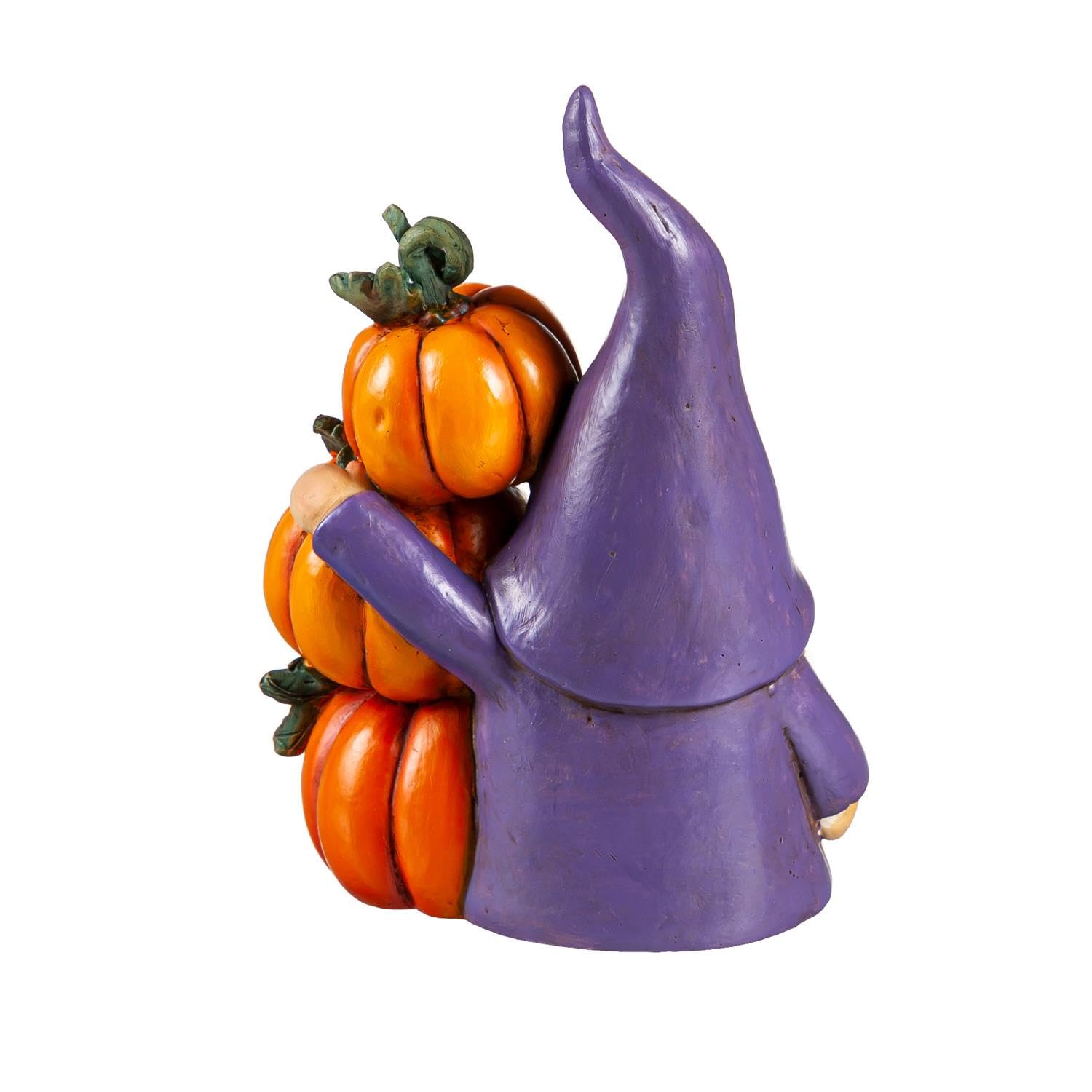 Evergreen Gnomo de poliresina LED que cambia de color con calabazas para decoración de mesa de 7.4 x 5.5