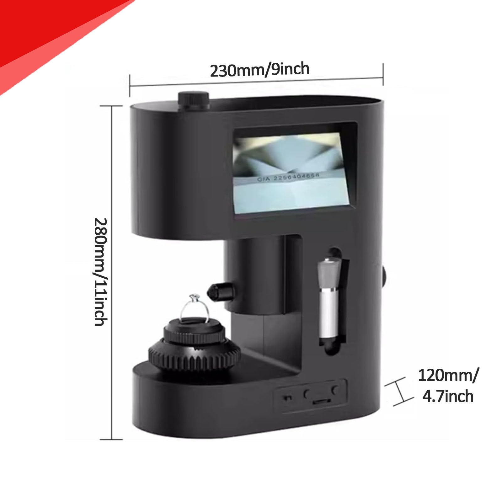 Microscopio digitale per diamanti, visualizzatore LCD bifacciale, kit microscopio biologico per grossisti, strumento di ispezione della cintura diamantata ad alta precisione