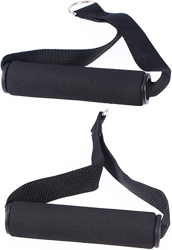 Miniatura 7 de Happyyami Par de accesorios deportivos de agarre de mano ajustable, asas de ejercicio, mango de cuerda, mango de banda de gimnasio, polea, banda de