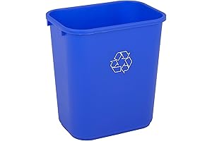 Continental Commercial Blue Rectangle Recycling Waste Basket for Indoor Use (28-1/8 Qt)