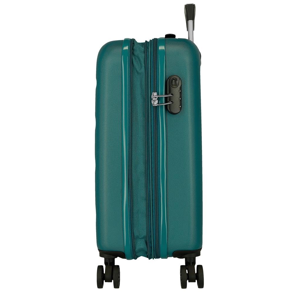 Roll Road Flex - Valigia da cabina verde, 35 x 55 x 20 cm, rigida, 2,5 kg, chiusura a combinazione laterale, in ABS, 2,5 kg, 33 l, estensibile, bagaglio a mano, Verde, Taglia unica, Valigia cabina
