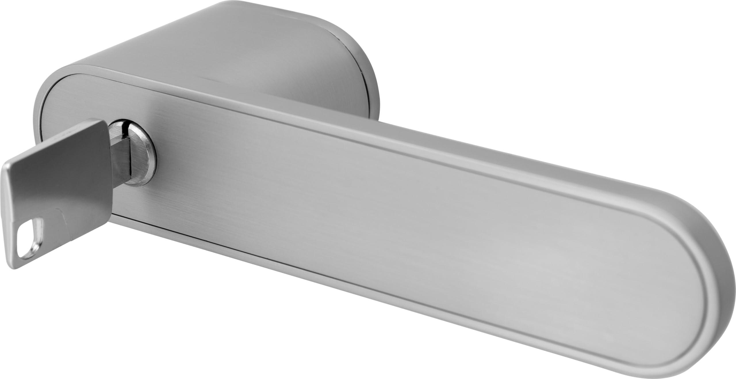 minimo R Türgriff | Edelstahl Finish | Rosettengarnitur mit unsichtbarer Schließmechanik | UV, VR oder SZ Verriegelung | Design Drückergarnitur (Sperrzylinder)