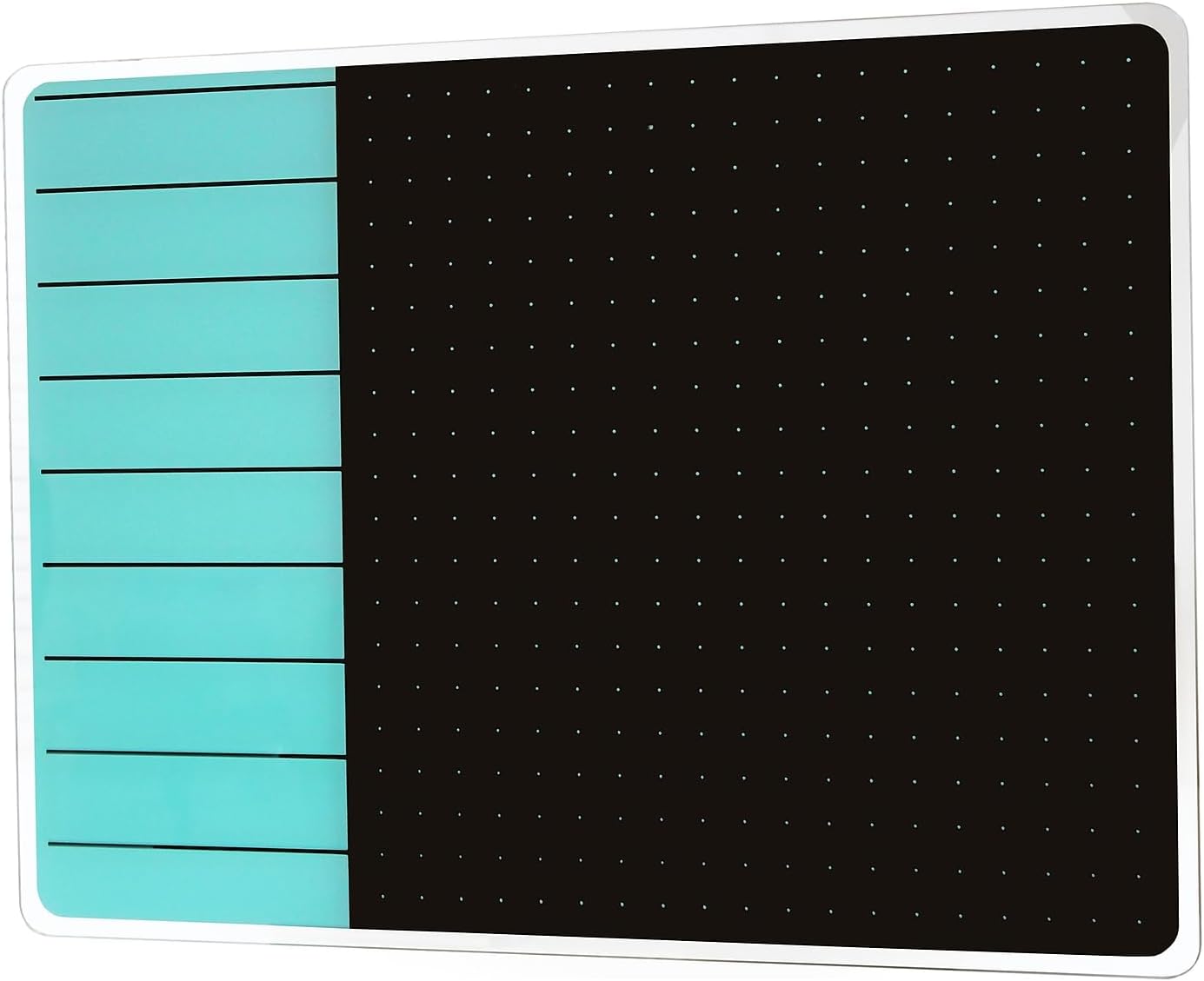 Floortex® Viztex® Glacier Teal & Black Plan & Grid Glass Dry Erase Board - 17" x 23"