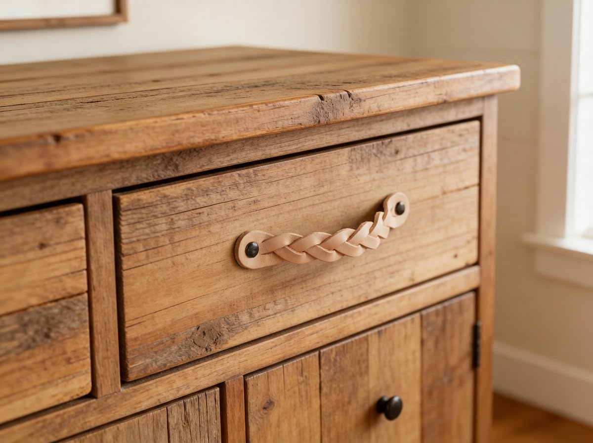 Amazon.com: Brute Strength - Leather Drawer Pulls - Braided - Natural - 2  pcs - 6-1/2 x 1 '' - Leather Handle - Leather Dresser Pulls - Cabinet knobs  Dresser knobs - Dresser Handles