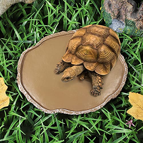 Ueetek Pet Feeding Plate Reptiel Feeding Bowl Vivarium Voedsel Water Schaal Hars Bowl voor Schildpad Gecko Snake Huisdier Breeding Lade - Afbeelding 3