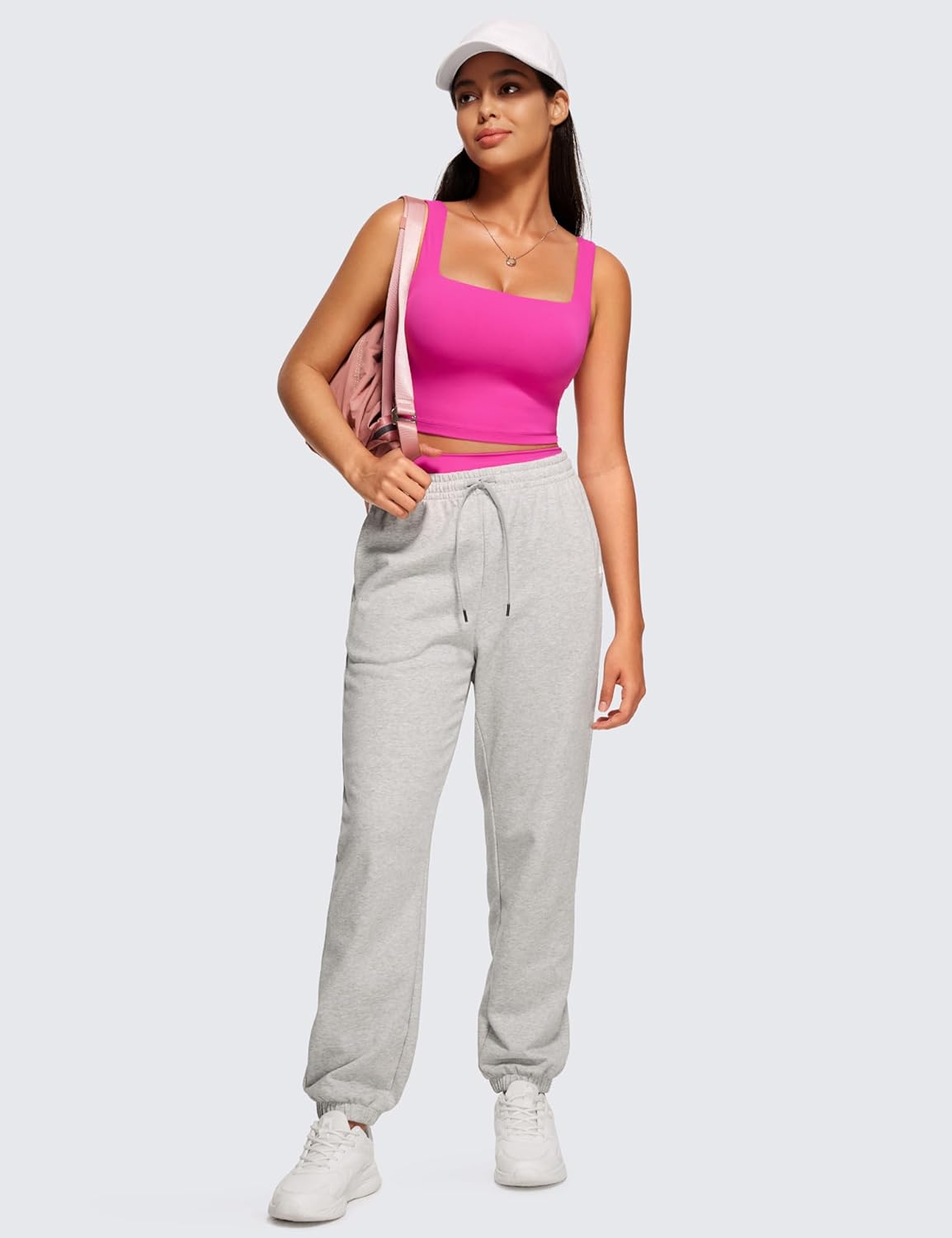 [CRZ YOGA] ヨガウェア トップス カップ付き レディース ブラトップ 速乾 伸縮性 スクエアネック クロップド タンクトッ