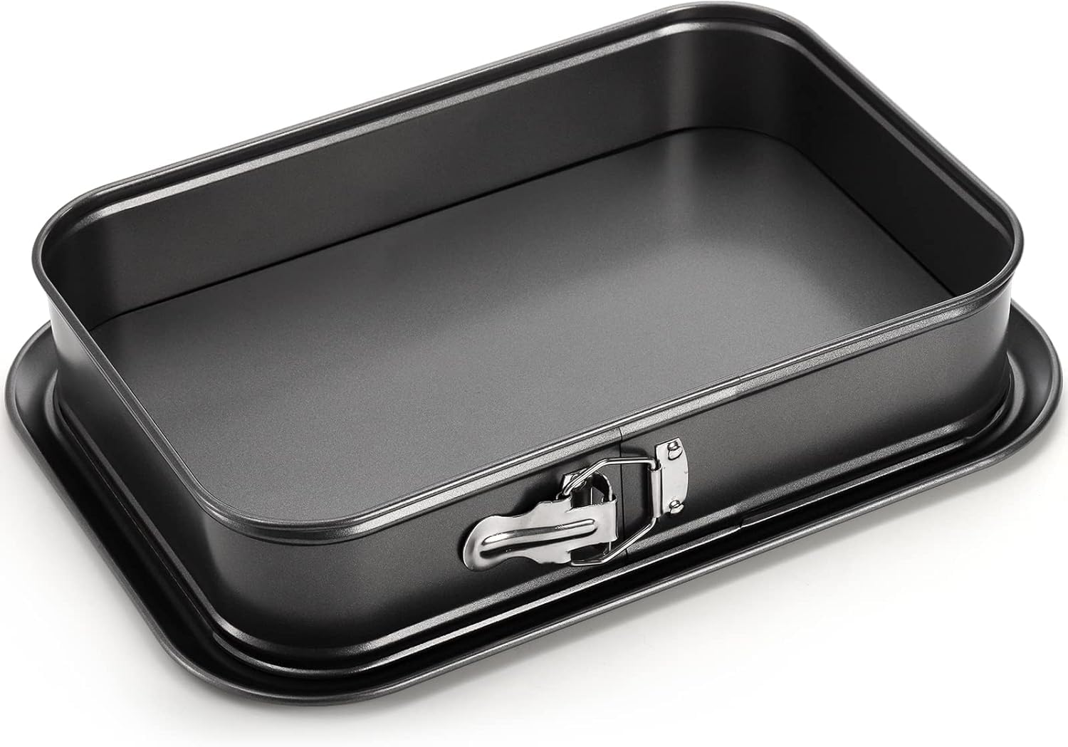 SOUJOY Springform Cake Pan, Non-Stick Cheesecake Pan, 14 x 9.6 Inch Large Rectangle Cake Pan with Removable Bottom, Ice Cream Cake Bakeware, Black, Christmas