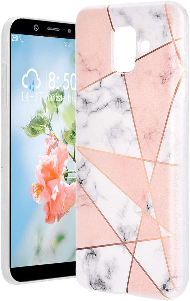 Tpu Silicone Case For Samsung A6 Rubber Back Cover, Soft Phone Case For Samsung Galaxy A6 2018 Clear Transparent Case With Marble Pattern Colorful Protective Cover Anti-Scratch Cover For Galaxy A6