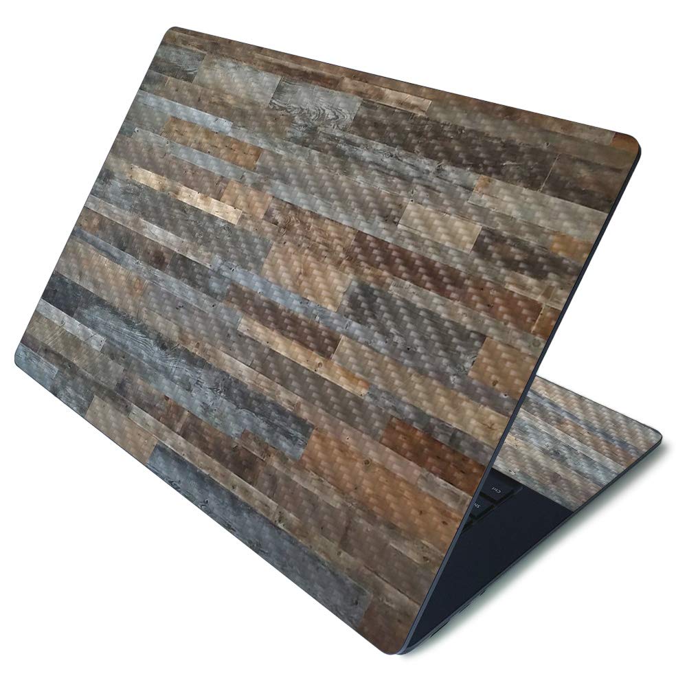 MightySkins Carbon Fiber Skin for Microsoft Surface Laptop 3 15" - Gray Wood | Protective, Durable Textured Carbon Fiber Finish | Easy to Apply, Remove, and Change Styles | Made in The USA