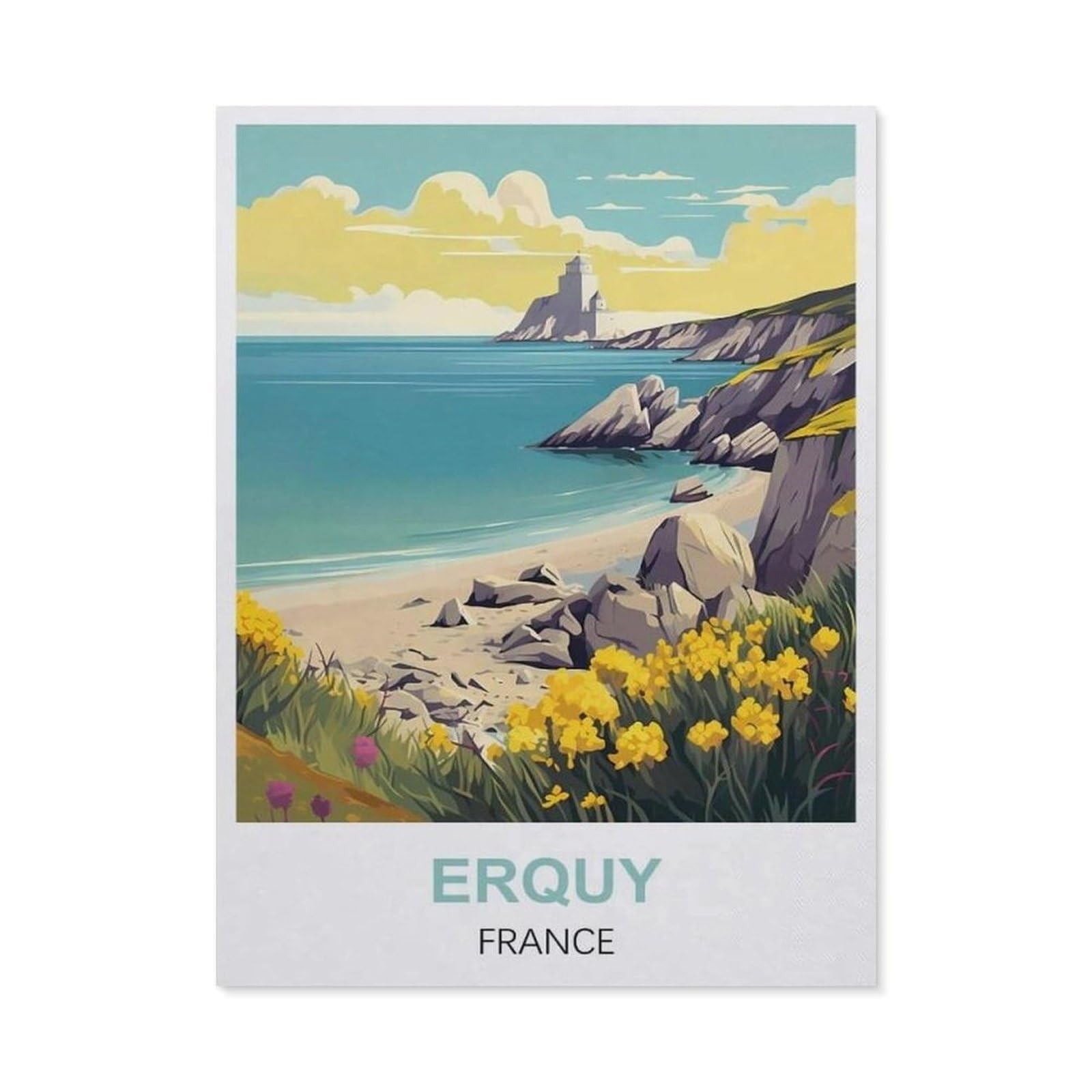 Funny Metal Tin Signs，Erquy France(20x30cm）