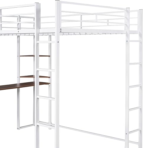 Miniatura 4 de Litera triple litera triple de tamaño individual con escalera y barandilla de seguridad dividida en 3 camas separadas estructura de metal con