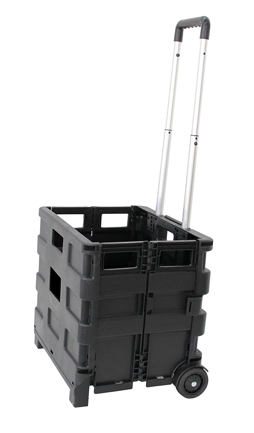 Bricoleva Carrello trasporto con cassa in plastica pieghevole portata max 25 kg