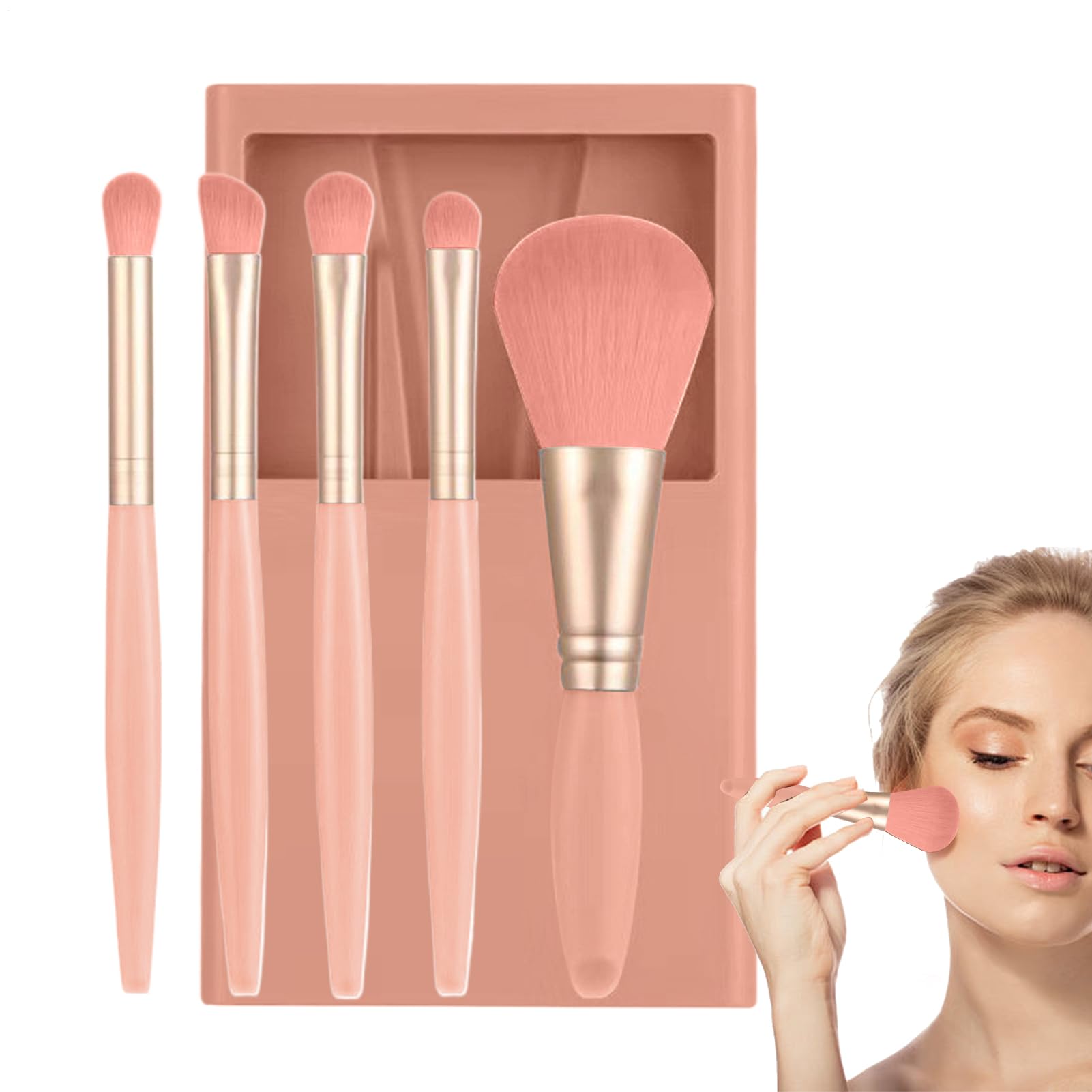 Easy to Clean Makeup Brush - Make Up Brushes Set, Makeup Brushes with Case and Mirror, Eyeshadow Blending with Protective Carry Case, Cosmetic Brush Kit, Eye Applicator for Face Contouring Blending