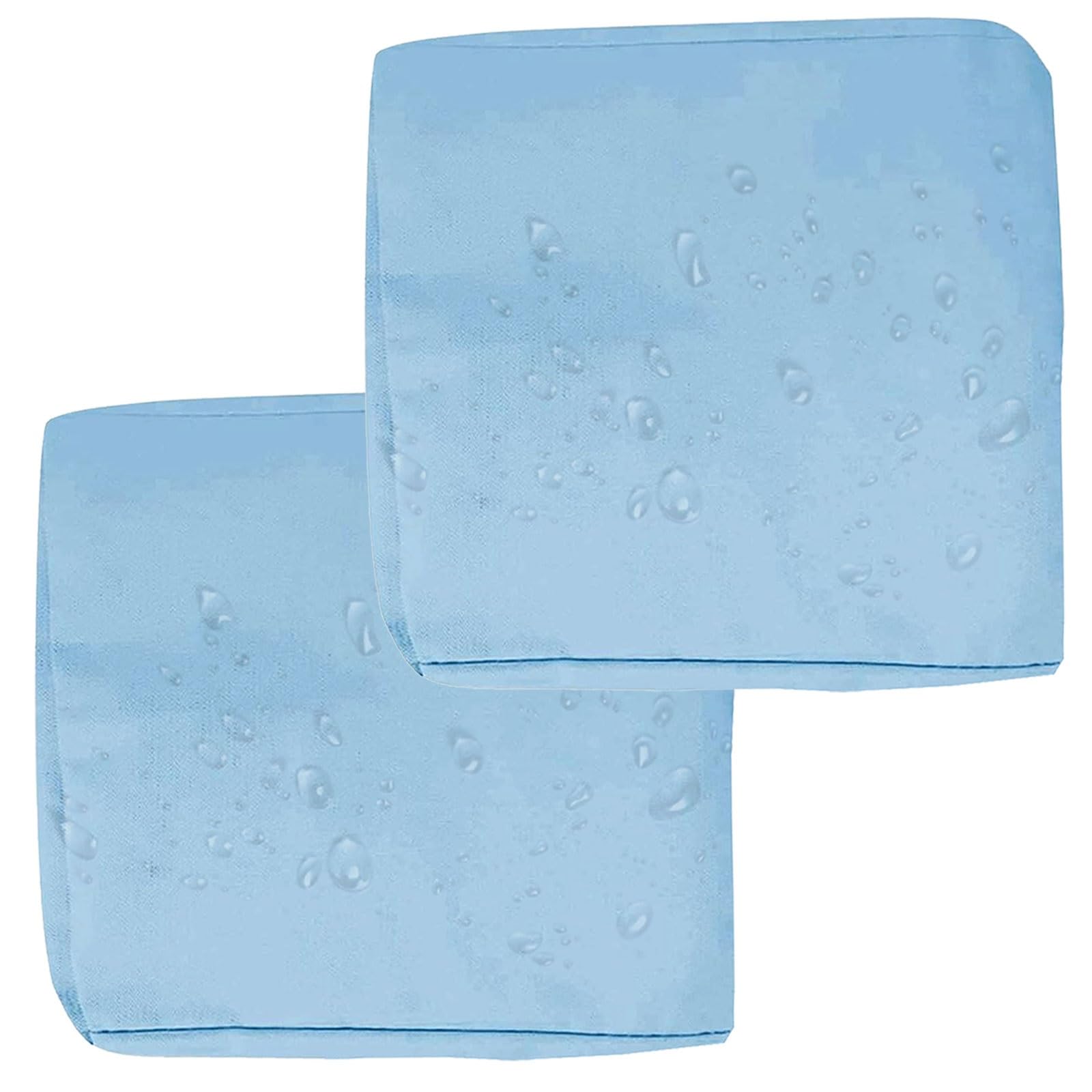 1/2/4-Pack Seat Cushion Covers Waterproof with Zipper, 60x60cm & 50x50cm for Garden Furniture, Seat Pads Cover for Indoor & Outdoor Sofa/Chair Patio Rattan Furniture(Sky Blue,2-PACK_63X68X12CM)