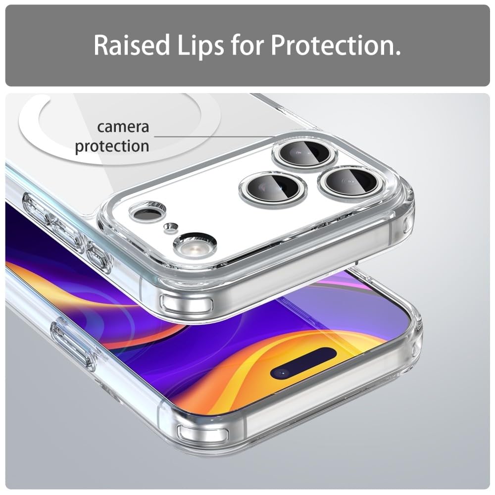 Generic Custodia compatibile con iPhone 16 Pro (colore: trasparente) Custodia Magneitc antiurto in silicone trasparente