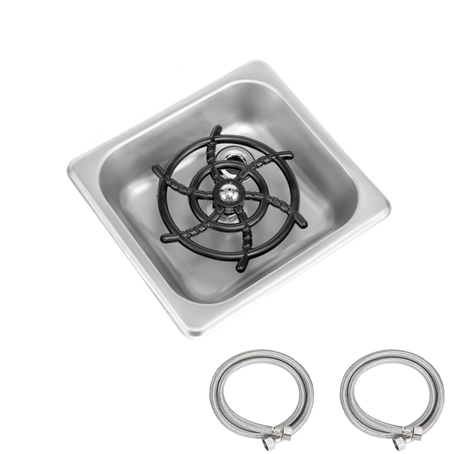 Lavavasos Automático,Lavadora de Acero Inoxidable,con Manguera,Accesorio para Fregadero,para Cocina,Bar,Cafetería y Hogar