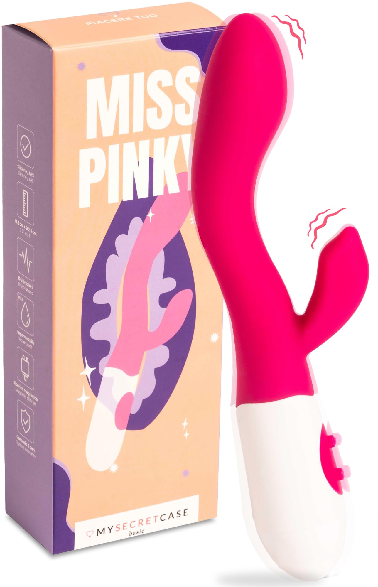 MySecretCase Rabbit Vibratoen für Frauen 19,5cm G Punkt Vibratioren Squirten 10 Vibrationsmodi Vibratorensets für Frauen Klitoris Vibratorensets für Paare Dildo Vibrator Großer Dildo