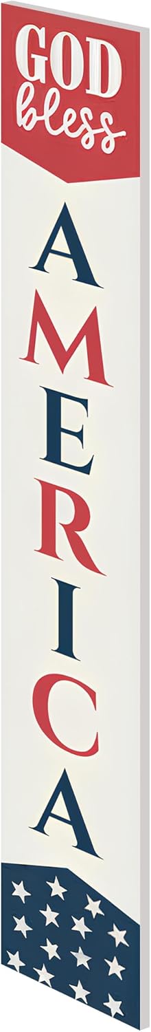 Patriotic Welcome Porch Sign, Custom American Welcome Sign for Front Door Welcome Home Decorations for Outdoors, 48x8" PVC Sign p (Design 5 (Non-Custom))